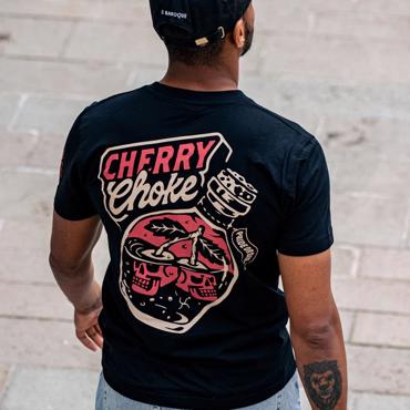 PRiDEorDiE cherry choke T-Shirt -black